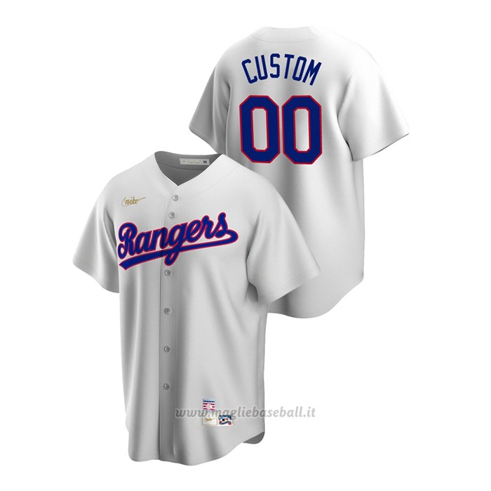 Maglia Baseball Uomo Texas Rangers Personalizzate Cooperstown Collection Primera Bianco